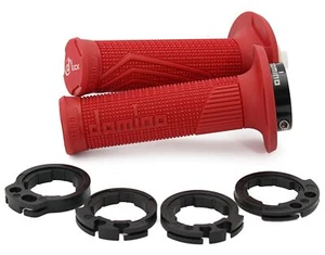 COPPIA MANOPOLE DOMINO D-LOCK ROSSO LOCK ON HONDA CRF 250R/250X 4T 2016-2021 - Foto 1 di 3