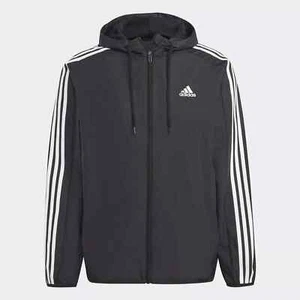 Adidas Men Essentials Woven 3-Streifen Windbreaker Schwarz Herren Large - Bild 1 von 8