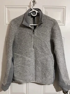 Lululemon Men’s M Jacket Tundra Trek Fleece Gray 1/2 Zip Wool Blend Athletic Gym - Picture 1 of 9