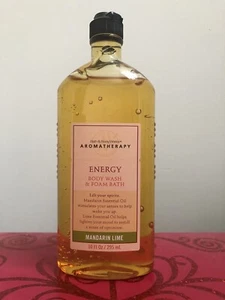 Bath & Body Works Aromatherapy ENERGY MANDARIN LIME Body Wash 10 oz VERY Rare - Picture 1 of 2