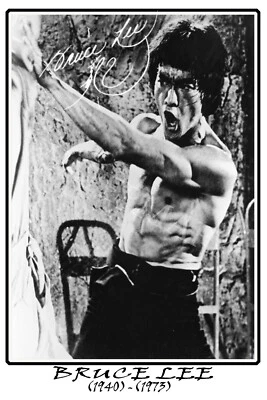 Bruce Lee signed 12x18 inch photograph poster - Enter the Dragon - Fist of Fury - Image 1 of 4