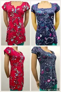 Top de verano impreso colección Damas Ex Debenhams 100 % algodón colorido - Imagen 1 de 9