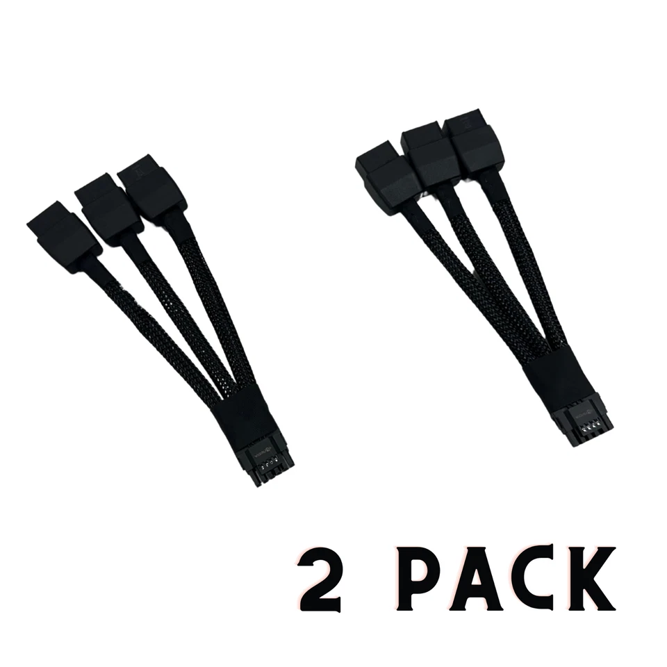 (2Pk) Nvidia OEM 12VHPWR 3x8-Pin to 16-Pin PCIE 5.0 Power Adapter Cable RTX5090 - Image 1 of 4