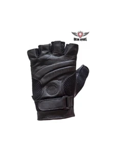 Dream Apparel MAN LEATHER Motorcycle Fingerless Gloves - Picture 1 of 4