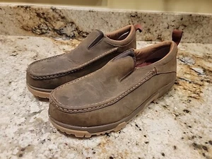 Twisted X Steel Toe Work Shoes Mens 11.5W Leather Driving Moc Brown MXCC003 New  - Picture 1 of 8