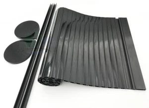 BLACK TAMBOUR ROLLER DOOR FOR CAMPERVAN MOTORHOME 650 x 500mm PIANO BLACK - Picture 1 of 8