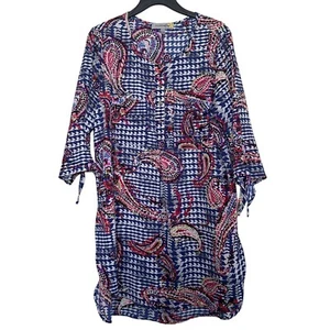 Figueroa & Flower Women’s Sz L Tunic Paisley Boho Blouse Multicolor - Picture 1 of 8