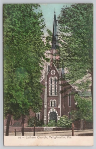 Postcard 1907 Luteran Church in Wrightsville, PA. - Picture 1 of 2