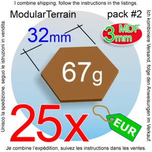 25x 3mm MDF 32mm Hexagon Base Hexagonal Wood Stand War Hammer 40k Laser Cut - Picture 1 of 7