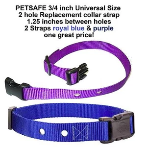 Correa de cuello de repuesto de tamaño universal de 3/4 pulgadas - 2 correas azul y púrpura - Imagen 1 de 1