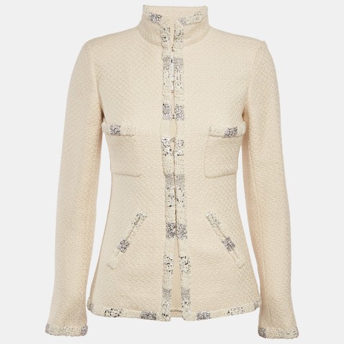 Giacca Chanel beige Boucle dettagli lurex S