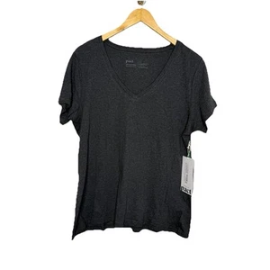 Camiseta para mujer Pact Organic gris carbón jaspeado peso medio cuello en V L nueva con etiquetas - Imagen 1 de 7