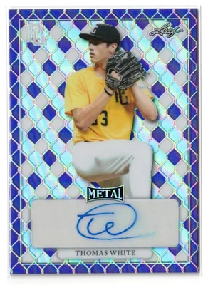 2022 Leaf Perfect Game PURPLE Prizm RC AUTO Thomas White! Marlins! Autograph! /7 - Image 1 of 2
