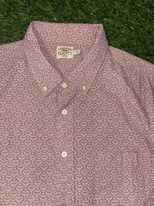 Faherty Playa Shirt Mens XL Pink Diamond Fan Print Button Down City Party Preppy - Picture 1 of 5