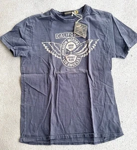 Camisa negra descolorida Johnson Motors California Los Angeles M nueva sin etiquetas - Imagen 1 de 6