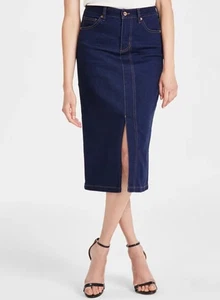 Anne Klein Damen Midi-Jeansrock mit Schlitz vorne Metropolitan Wash Größe 4 - Bild 1 von 3