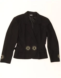 JEAN PAUL Womens Open Blazer Jacket UK 12 Medium Black Acetate DP95 - Picture 1 of 3