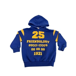 GUC Gucci Kinder Friendology Hoodie Sweatshirt Gr. 4 blau gelb 1921 Authentic - Bild 1 von 10
