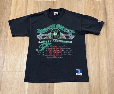 Vintage 1990's Nutmeg BOSTON CELTICS Men's Large T-Shirt Embroidered NBA USA - Image 1 of 4