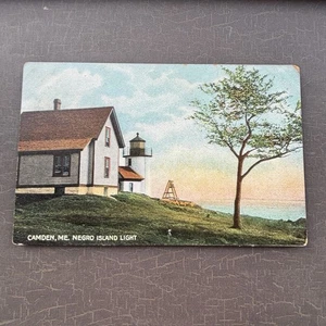 LIGHTHOUSE POSTCARD Negro Island Light Camden Maine ME - Picture 1 of 2