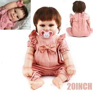 20 Zoll lebensechte Neugeborene Baby Puppe Vollvinyl Silikon Körper Kleinkind Mädchen Puppe USA - Bild 1 von 14