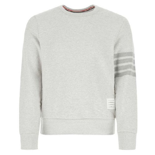 Felpa girocollo classica Thom Browne Diagonal grigio pastello 25SS 06910 065