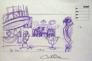 Valiant 2005 frühe Disney Produktion handgezeichnete Storyboard-Kunst - Colin weiß #WC - Bild 1 von 2