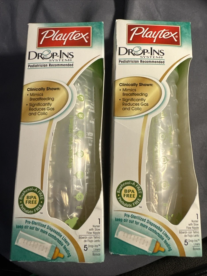 Lote De 2 De Colección Playtex Baby Nurser 8 OZ Kit De Prueba Forros Para Pezones 2005 Forro Verde Foto 1 de 4
