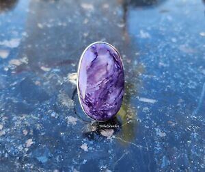 Purple Charoite Ring, 925 Sterling Silver, Gemstone Ring, Silver Jewelry,