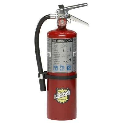 ✅🔥🧯NEW BUCKEYE 5 磅。 2025 认证 ABC Fire EXTINGUISHER 带墙壁钩和标志🧯 — 第 1/4 张图片