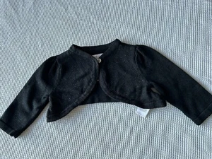 Just One You Black Baby Girl Long Sleeve Sweater Cover Up Size3 M - Picture 1 of 5