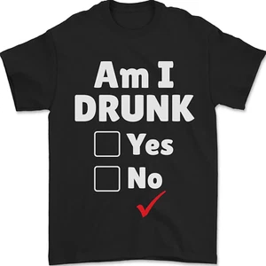 Am I Drunk Funny Beer Alcohol Wine Cider Guinness Mens T-Shirt 100% Cotton - Picture 1 of 86