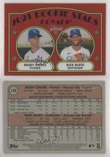 2021 Topps Heritage Chrome Red Refractor /372 Brady Singer Nick Heath Rookie RC