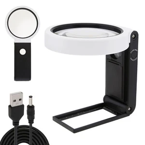 25X 5X Lupa con Luz y Soporte para Leer Joyería Artesanía Moneda EE. UU. - Imagen 1 de 11