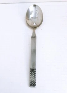 Danika MSI Celtic Knot Pierced Slotted Serving Spoon Mid Century Stainless - Picture 1 of 5