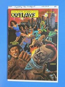 The New York City Outlaws #1 Outlaw Comics 1984 Landgraf firmado con impresión ~ envío gratuito - Imagen 1 de 10