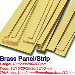 100-300mm long Brass Strip Row plate 3mm/4mm/5mm/6mm/8mm/10mm thick panel - Bild 1 von 7