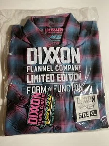 CAMISA PARA HOMBRE NUEVA EN CAJA DIXXON FRANELA EXTRA GRANDE "THE SHREDDY 3.0" XL NEGRA VERDE AZULADO ROSA - Imagen 1 de 3