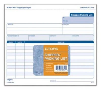 TOPS Triplicate Snap-Off Shipper/Packing List - Image 1 of 4
