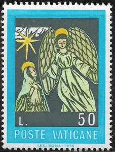 Vatican Stamp - Scott #552/A165 50 l Blue & Multi OG MNH 1974 - Picture 1 of 1