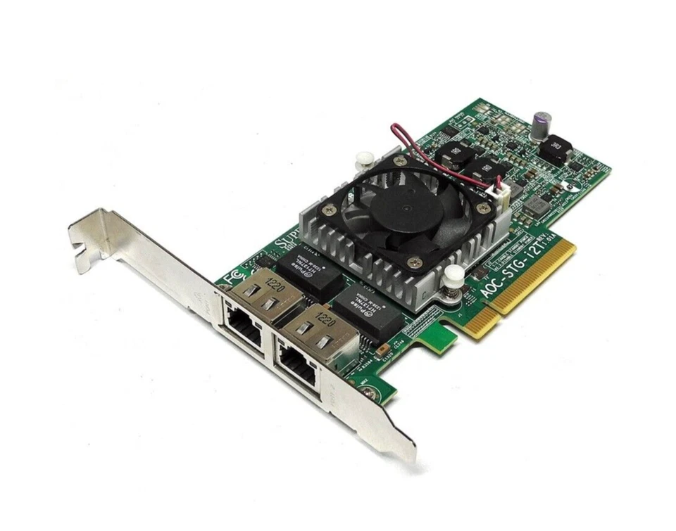SuperMicro AOC X540-AT2 DP 10G RJ45 FH Rev 1.01A Network Card - AOC-STG-I2T FH - Image 1 of 1