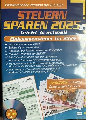 Steuer CD 2025 Einkommenssteuer Programm Steuer Sparen Steuerprogramm 2024 Elste - Bild 1 von 2