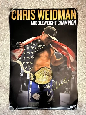 UFC Middleweight Champion Chris Weidman 24” X 36” Signed Poster MMA Autograph - Image 1 of 2