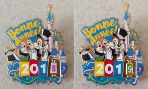 Prendedor Disney Disneyland París Chip & Dale - Bonne Annee Feliz Año Nuevo 2018-19 #095 - Imagen 1 de 2