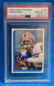 1986 TOPPS STICKERS # 168 Andre Reed RC PSA 10 # 58421542  PSA/DNA CERT AUTO 10 - Picture 1 of 2