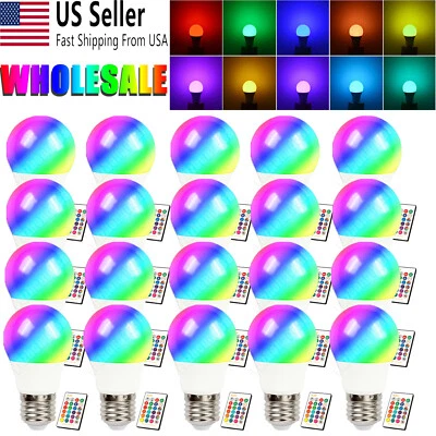 Lot RGBW LED Light Bulb 16 Color Changing Dimmable E27 Lamp With Remote Control - Image 1 of 4