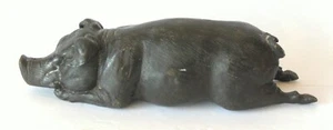 Antique Bronze Wild boar Sculpture Figurine Original Surface - Picture 1 of 10