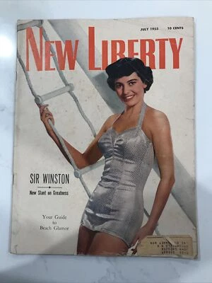 Nueva revista Liberty julio 1953 playa moda rey Farouk Winston Churchill Foto 1 de 4
