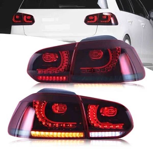 VLAND LED Tail Lights For VW GOLF MK6 GTI R 2010-2013 Cherry Red Rear Lights US - Picture 1 of 11