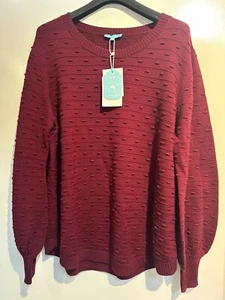 Blue Illusion Popcorn Merino Wool Sweater (3L 18) RRP $189.99 BNWT - Foto 1 di 7